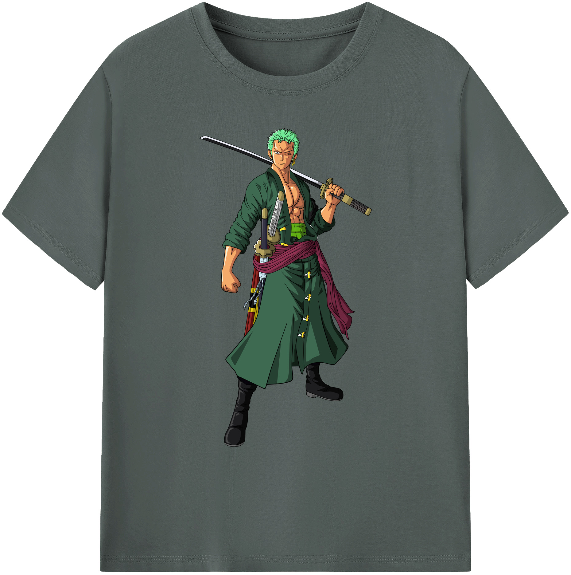 ワンピース ロロノア・ゾロ ONE PIECE Roronoa Zoro 綿100％ メンズ半袖Tシャツ｜肌触りやわらか＆通気性